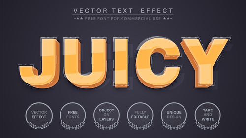 Juicy editable font text design vector