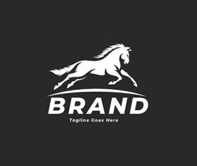 Jumping horse simple logo vector