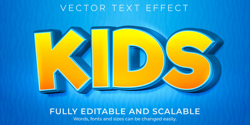 Kids vector text effect