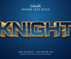 Knight text style effect vector