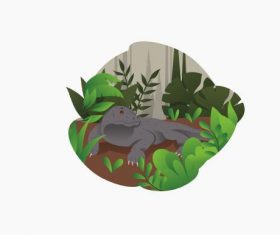 Komodo Illustration vector