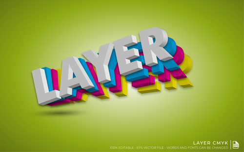 LAYER text style effect vector