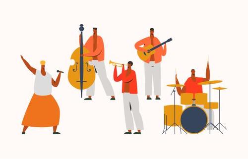 Latin jazz band illustration vector