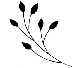 Leaves black watercolor painting vector