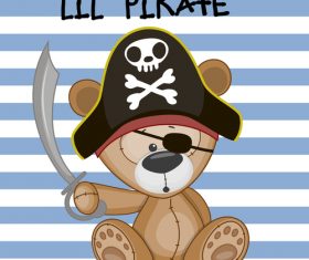 Lil pirate illustration vector