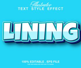 Lining text style effect vector