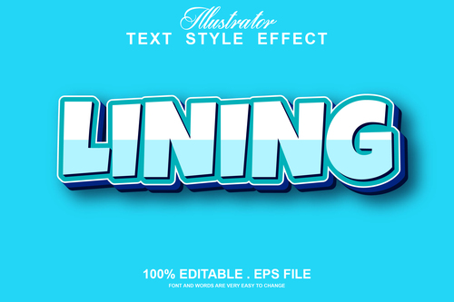 Lining text style effect vector