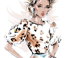 Look beautiful girl vector