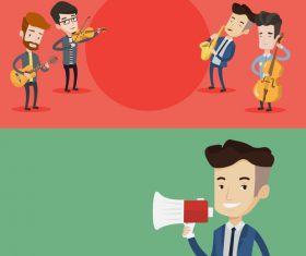 Love music cartoon illustration vector