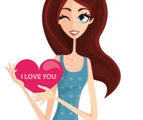 Love you cartoon illustration vector