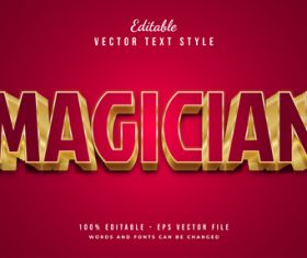 Magician text style effect vector