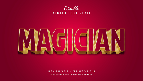 Magician text style effect vector