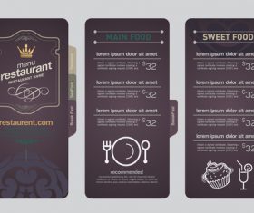 Main food menu card vector
