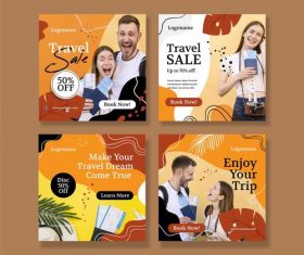 Make your travel dream come true poster design vector