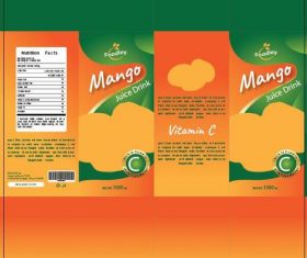 Mango juice packaging design vector