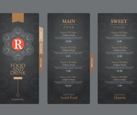 Menu card banner vector