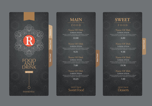 Menu card banner vector