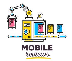 Mobile reviews concept vector