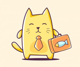 Mr Cat Cartoon Illustration Vector