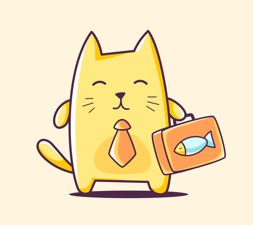 Mr Cat Cartoon Illustration Vector