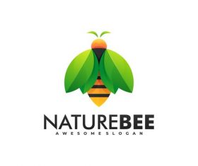 Naturebee bee logo vector