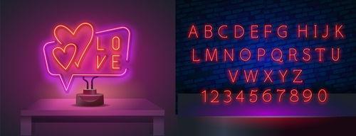 Neon style font background vector