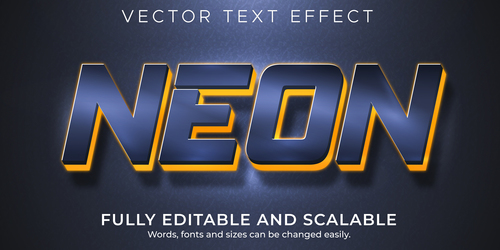 Neon vector text effect