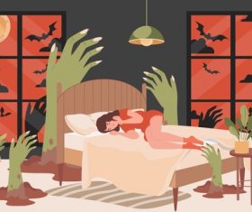 Nightmare cartoon illustration vector