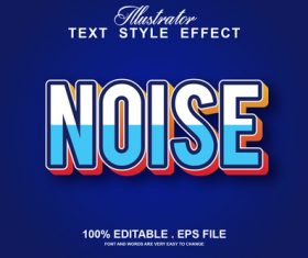Noise text style effect vector