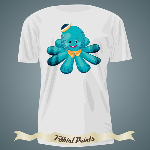 Octopus t-shirts prints design vector free download