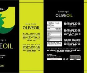 Olive oil packaging design vector