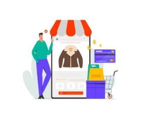 Online clothing store illustration vector