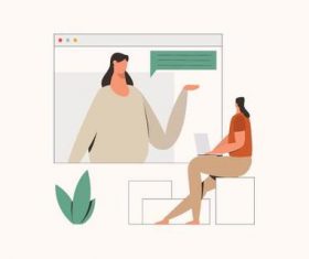 Online education illustration vector