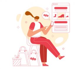 Online shop discount illustration vector