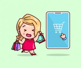 Online shop icon vector