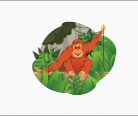 Orang Utan Illustration Vector