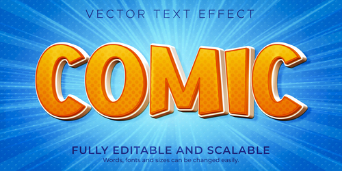 Orange font editable text effect vector
