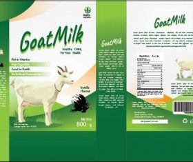 Organic goat milk packaging vector