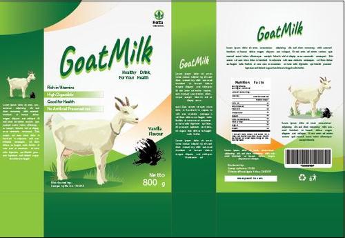 Organic goat milk packaging vector