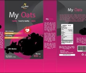 Organic oat packaging design vector