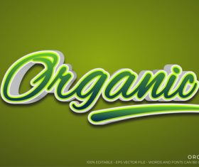 Organic text style effect vector