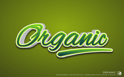 Organic text style effect vector