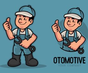 Otomotive cartoon character vector