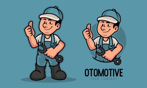 Otomotive cartoon character vector