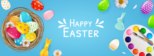 Painted easter eggs vector
