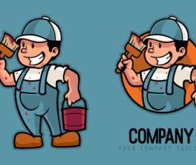 Painter cartoon character vector