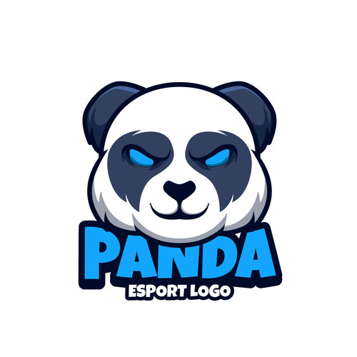 Panda esport cartoon vector