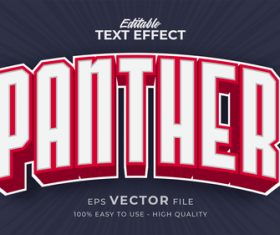 Panther editable text effect vector
