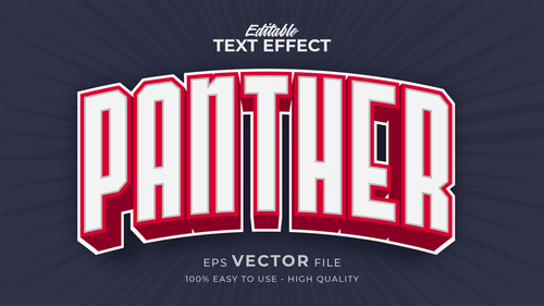 Panther editable text effect vector