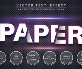 Paper editable font text design vector